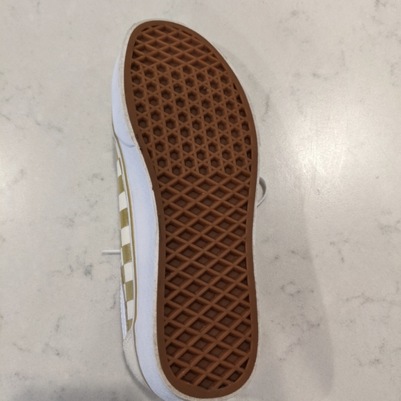 Vans Gold and Cream Checkered Shoes - Picture 7 of 7
